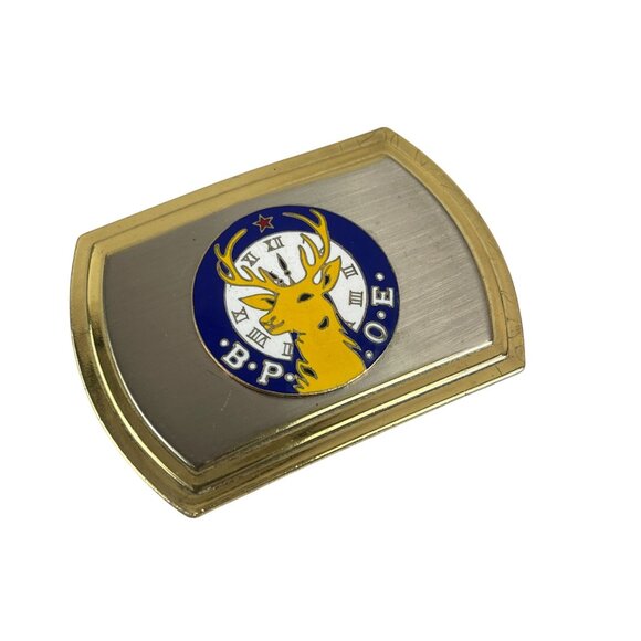 B.P.O.E. Belt Buckle With Gold & Silver Finish Featuring Elk Design - Picture 4 of 6